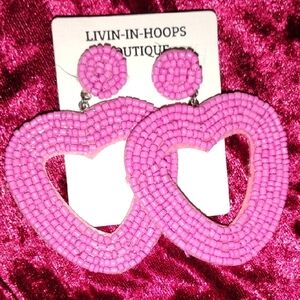 Pink Heart Earrings